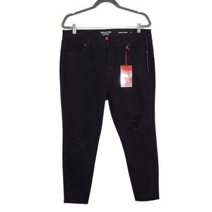 Jennifer Lopez Black Distressed Skinny Ankle Jeans Size 16 NWT